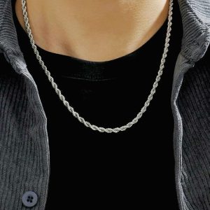 Titanium Steel 3mm Trendy Rope Chain